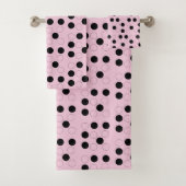Pink with Circles  Badhandtuch Set (Insitu)