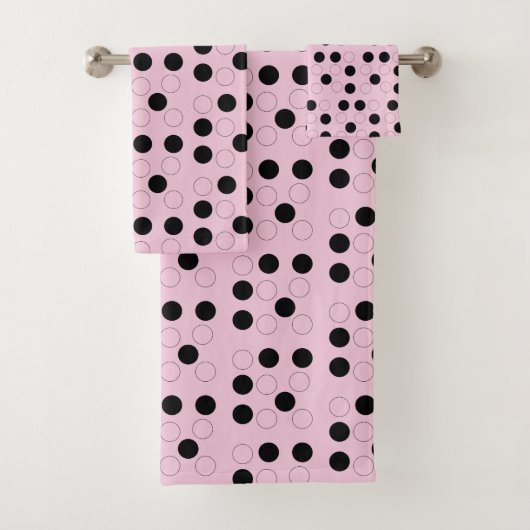 Pink with Circles  Badhandtuch Set (Insitu)