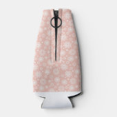 PINK with WHITE HOLIDAY SNOWFLAKES Flaschenkühler (Rückseite)