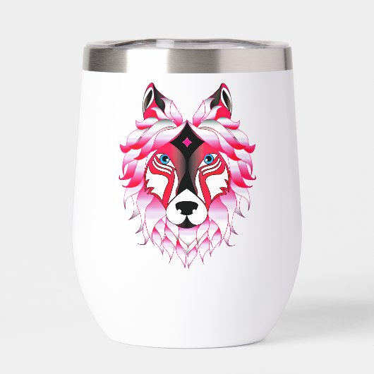 Pink Wolf Head Polygon Design-24531 (Rückseite)