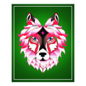 Pink Wolf Head Polygon Design-24531 Fotodruck (Vorne)