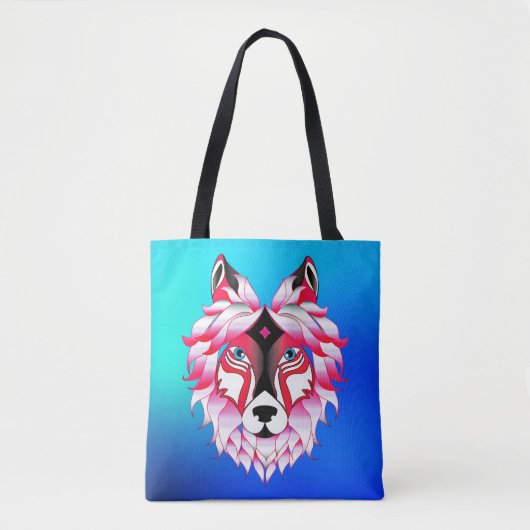 Pink Wolf Head Polygon Design-24531 Tasche (Vorderseite)
