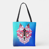 Pink Wolf Head Polygon Design-24531 Tasche (Rückseite)