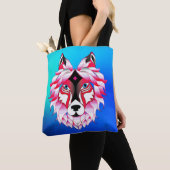 Pink Wolf Head Polygon Design-24531 Tasche (Von Nahem)