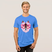 Pink Wolf Head Polygon Design-24531 Tri-Blend Shirt (Vorderseite voll)