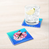Pink Wolf Head Polygon Design-24531 Untersetzer (Vor Ort)