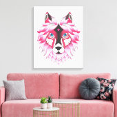 Pink Wolf Leinwanddruck (Insitu (Wohnzimmer))