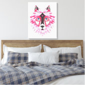Pink Wolf Leinwanddruck (Insitu (Schlafzimmer))
