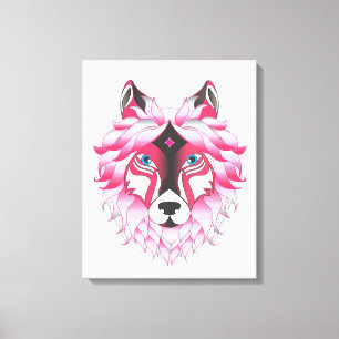 Pink Wolf Leinwanddruck