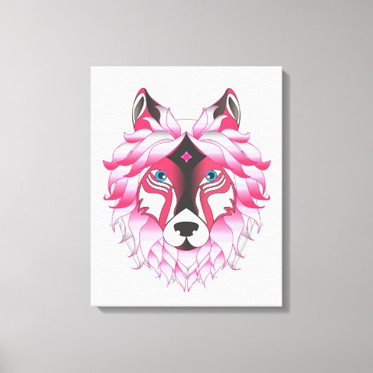 Pink Wolf Leinwanddruck (Vorderseite)