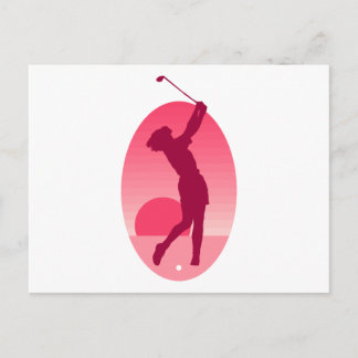 Pink Women's Golf Postkarte
