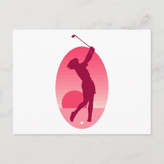 Pink Women's Golf Postkarte (Vorderseite)
