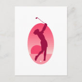 Pink Women's Golf Postkarte (Vorderseite)