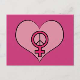Pink Women's Rights Liebe Herzprotest Postkarte