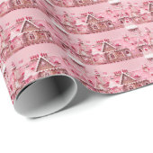 Pink Wonderland: Lebkuchen-Zuhause zu Weihnachten Geschenkpapier (Rolleneckpunkt)