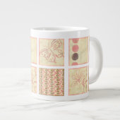 Pink Woodblock Zeichnungen von Chariklia Zarris Jumbo-Tasse (Vorderseite Rechts)
