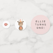Pink Woodland Animal Birthday Table Confetti Konfetti (Vorderseiten)