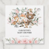 Pink Woodland Animals Eucalyptus Girl Baby Showroo Geschenkanhänger (Rückseite)