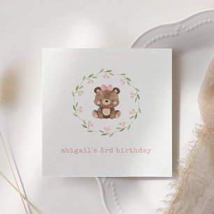 Pink Woodland Bär Blütenblättriger Eukalyptus Gebu Serviette
