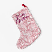 Pink Woodland Christmas Stocking Kleiner Weihnachtsstrumpf (Rückseite (Hängend))