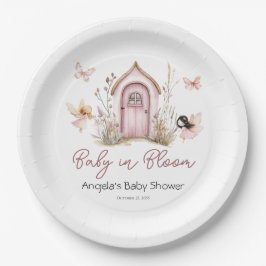 Pink Woodland Fairies Babydusche Pappteller