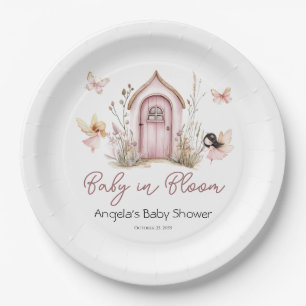Pink Woodland Fairies Babydusche Pappteller