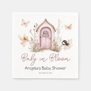 Pink Woodland Fairies Babydusche Serviette