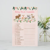 Pink Woodland Floral Baby Word Scramble Spiel (Stehend Vorderseite)