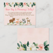 Pink Woodland Floral wie groß ist Mama's Bauchspie Begleitkarte (Vorne/Hinten)