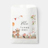 Pink Woodland Geburtstagsparty Geschenktütchen (Vorderseite)
