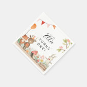 Pink Woodland Geburtstagsparty Serviette (Ecke)