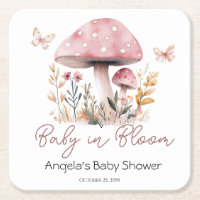 Pink Woodland Mushroom Kinderdusche Papier Unterse