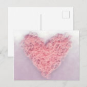Pink Woolen Wool Knitter Liebe Herz Postkarte (Vorne/Hinten)