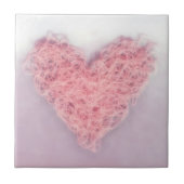 Pink Woolen Wool Liebe Herzstück Keramik Tile Fliese (Vorderseite)
