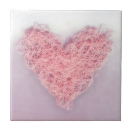 Pink Woolen Wool Liebe Herzstück Keramik Tile Fliese