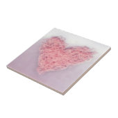 Pink Woolen Wool Liebe Herzstück Keramik Tile Fliese (Seite)