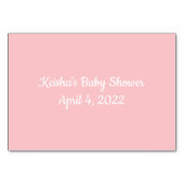 Pink Words of Wisdom Girl Baby Shower Advice Cards Tischnummer (Rückseite)
