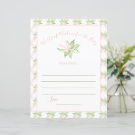 Pink Words of Wisdom Sweet Pea Baby Shower Game