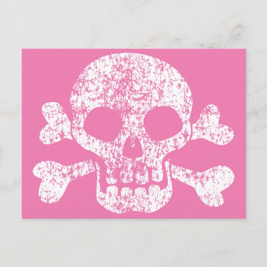 Pink Work Skull und Crossbones Postkarte (Vorderseite)