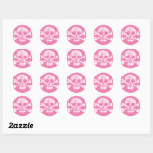 Pink Work Skull und Crossbones Runder Aufkleber (Blatt)