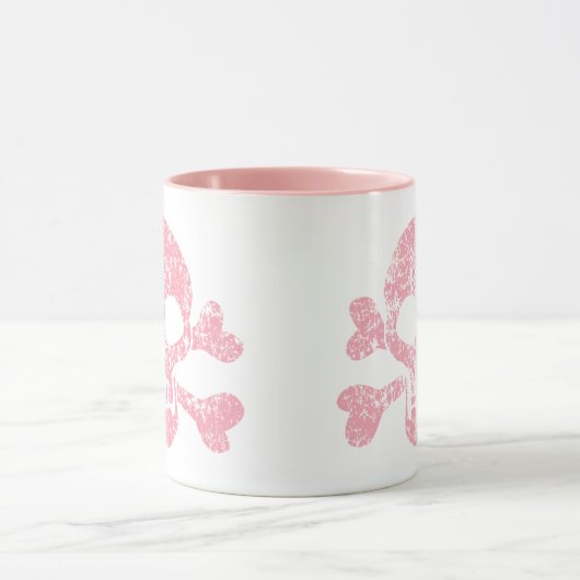 Pink Work Skull und Crossbones Tasse (Zentrum)
