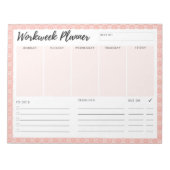 Pink Workweek Planer Notizblock (Vorderseite)