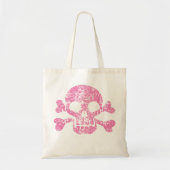 Pink Worl und Crossbones Tote Bag Tragetasche (Vorne)