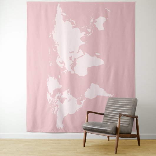 Pink World Map Detaillierte Globe-Hintergrund-Band Wandteppich (Beispiel)
