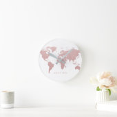 Pink World Map Globe Runde Wanduhr (Zuhause)