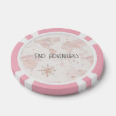 Pink World Map Pokerchips (Einzeln)