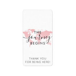 Pink World Map Reise beginnt Mini Candy Bar Wrap Adressaufkleber