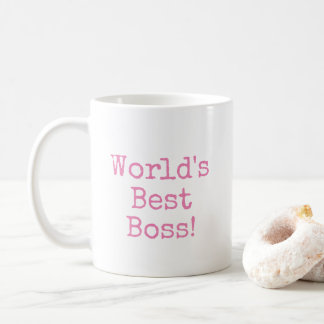 Pink Worlds Best Boss Typografy Kaffeetasse