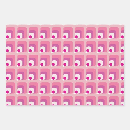 Pink Wrapping Paper Flat Sheet Set 3 Geschenkpapier Set (Vorderseite 3)