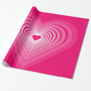 Pink Wrapping Paper with Hearts - Liebe Geschenkpapier